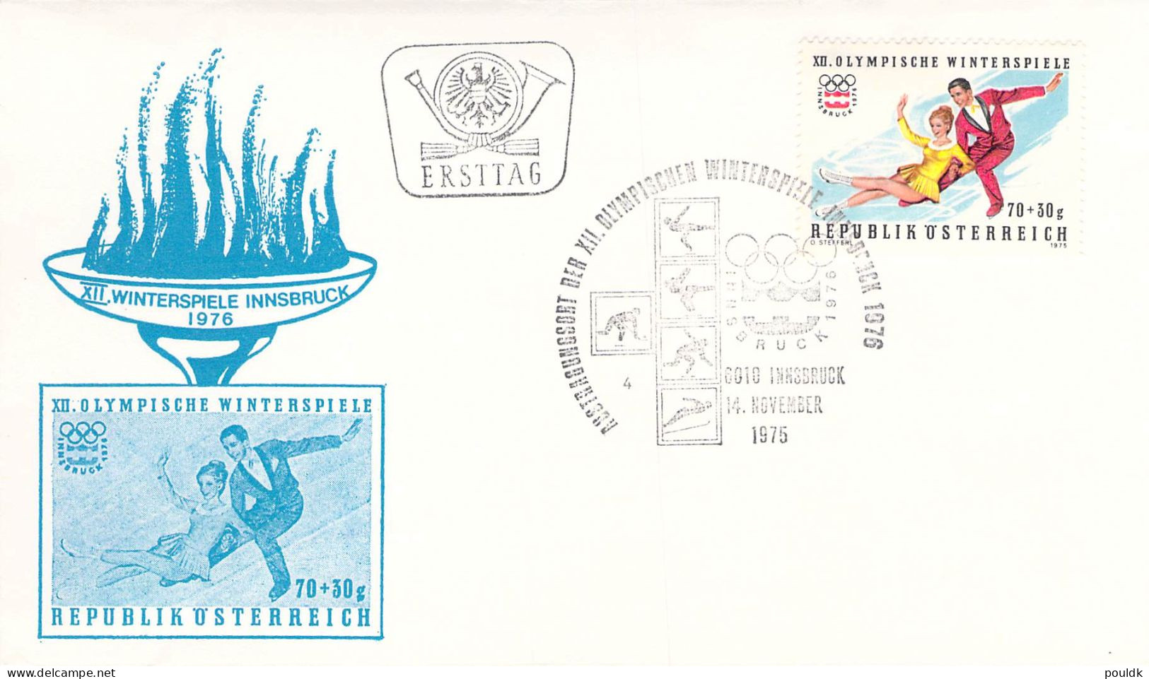 Olympic Games In Innsbruck 1976. 10 Torch Relay Covers From Austria. Postal Weight 0,09 Kg. Please Read Sales Conditions - Hiver 1976: Innsbruck