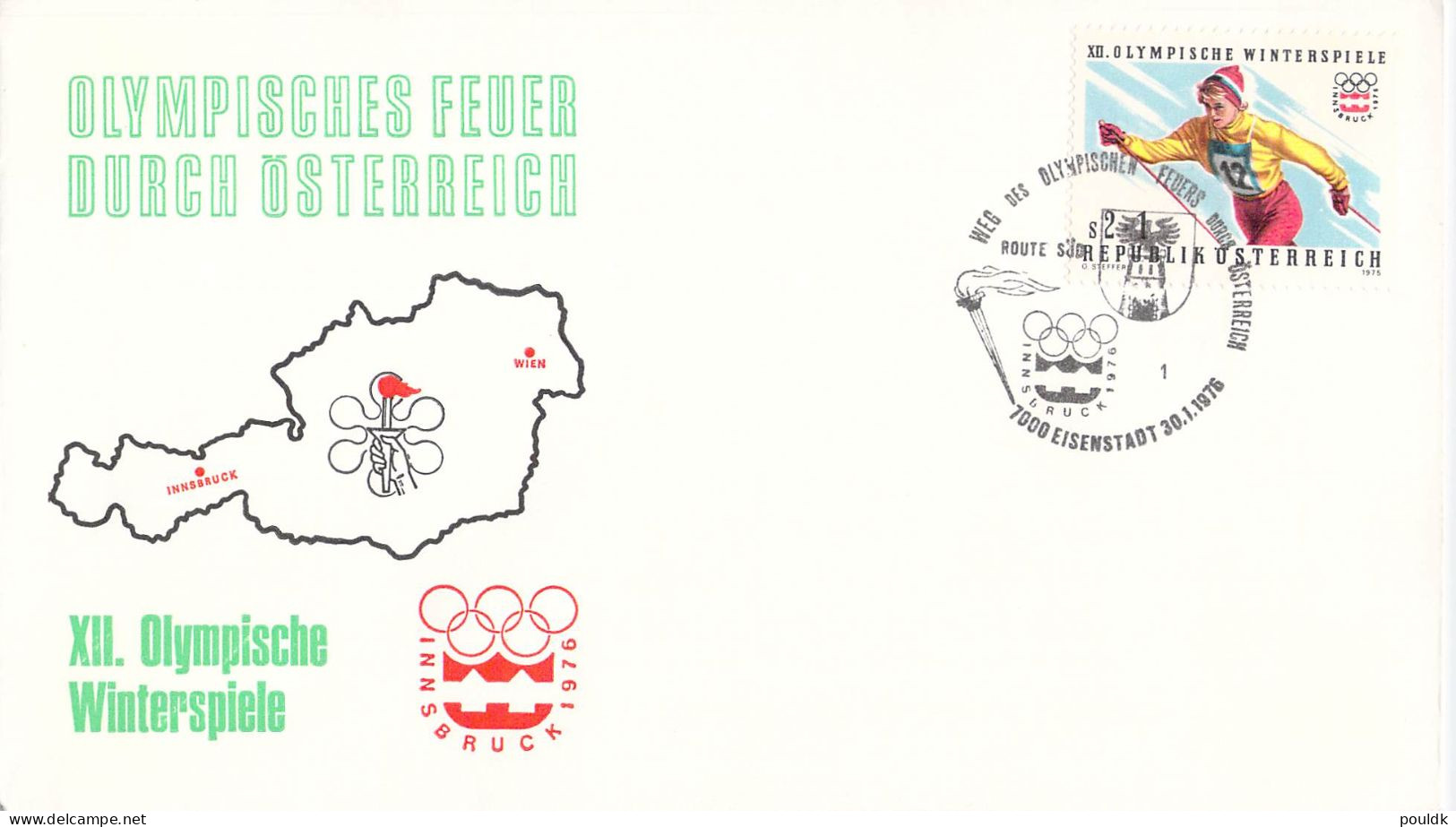 Olympic Games In Innsbruck 1976. 10 Torch Relay Covers From Austria. Postal Weight 0,09 Kg. Please Read Sales Conditions - Hiver 1976: Innsbruck