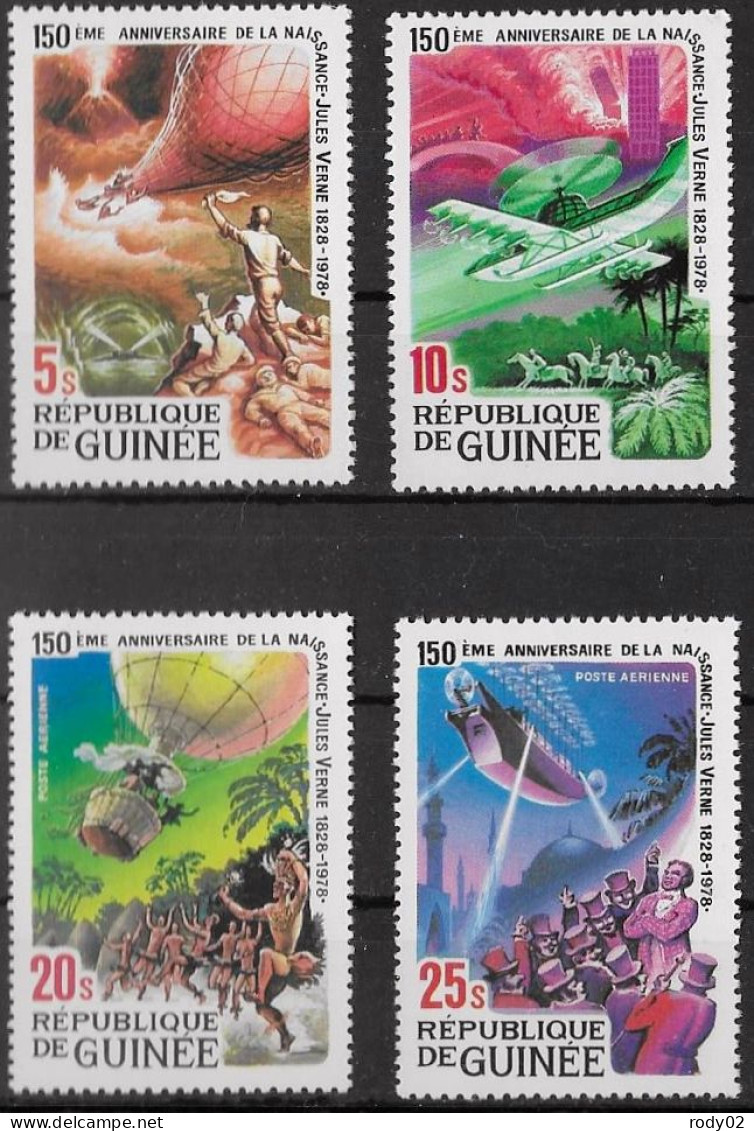 GUINEE - JULES VERNE - N° 635 ET 637 ET PA 137 ET 138 - NEUF** MNH - Escritores