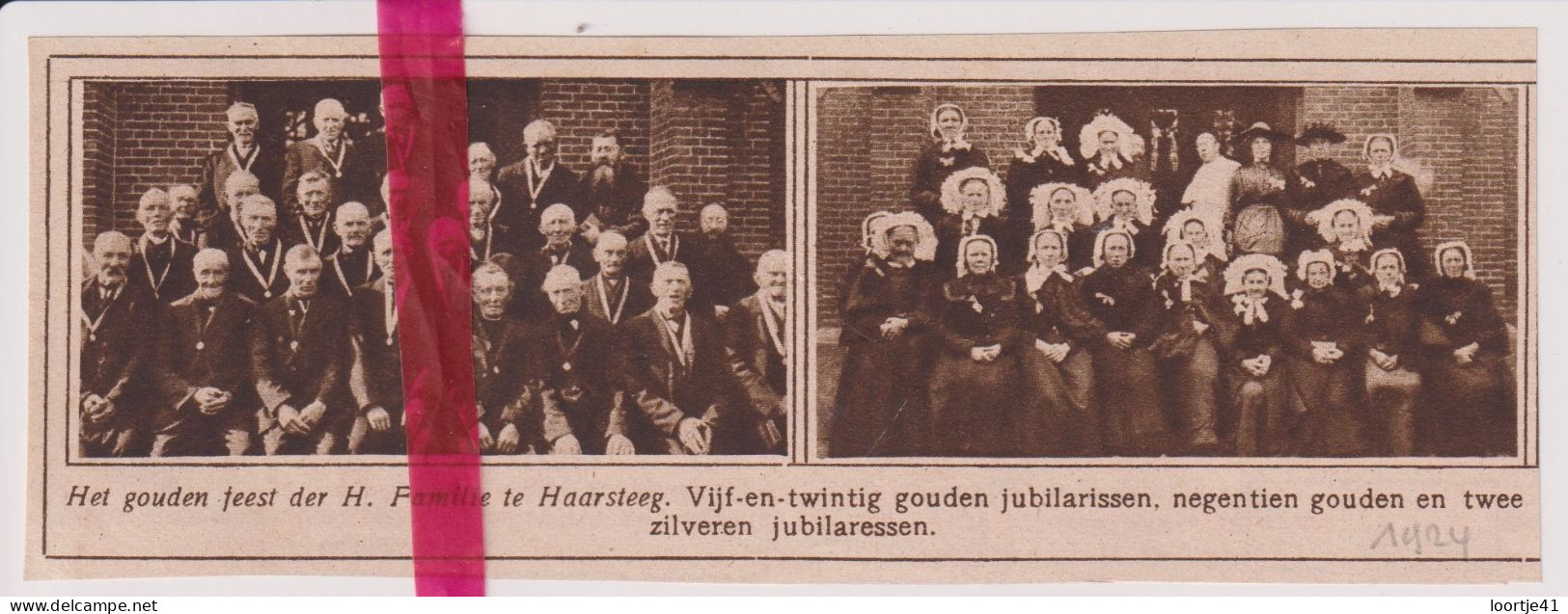 Haarsteeg - Gouden Feest Jubilarissen - Orig. Knipsel Coupure Tijdschrift Magazine - 1924 - Non Classés