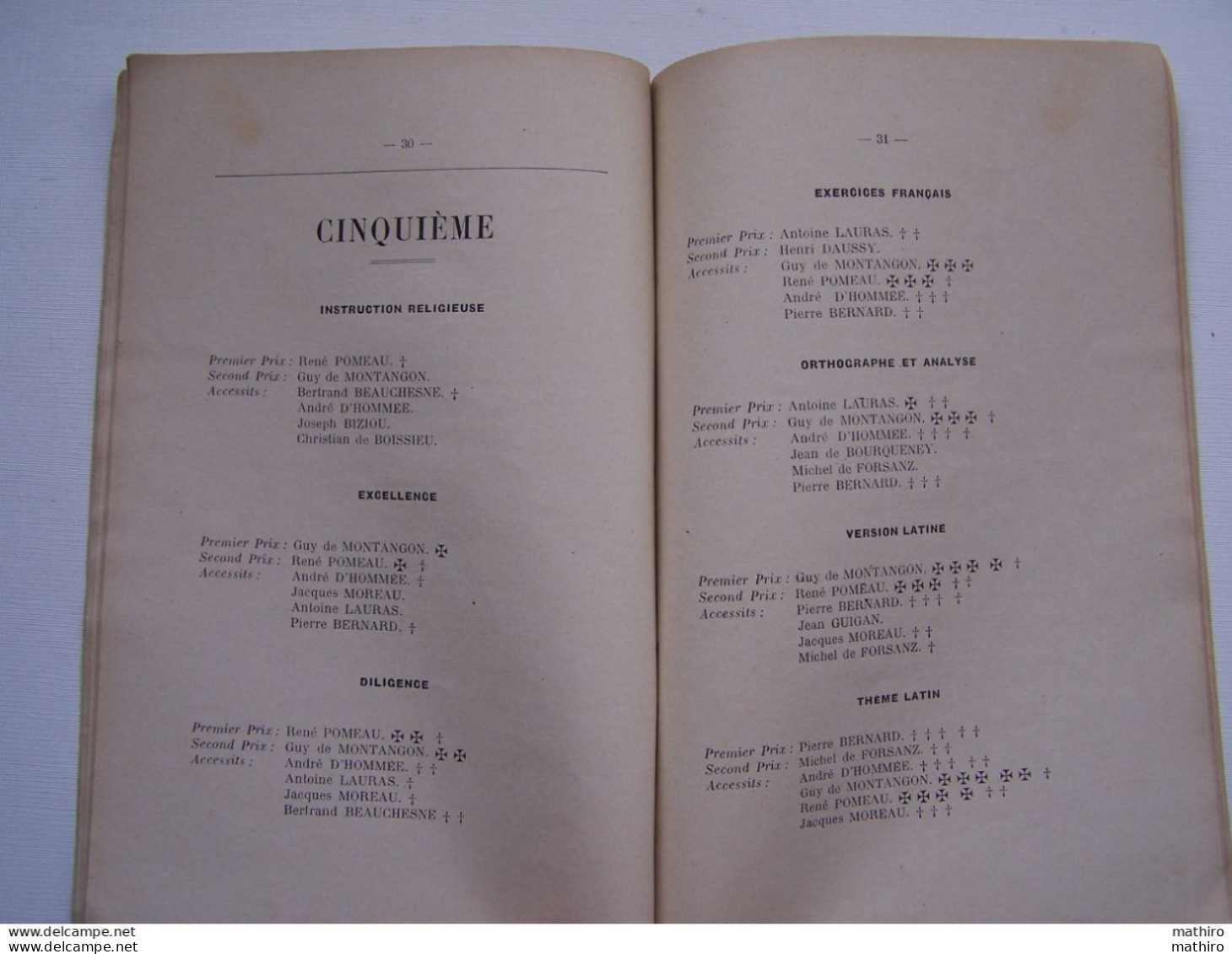 LE MANS - Distribution des Prix 1929 ,présidée M.de Linière,collège Notre  Dame de Sainte-Croix