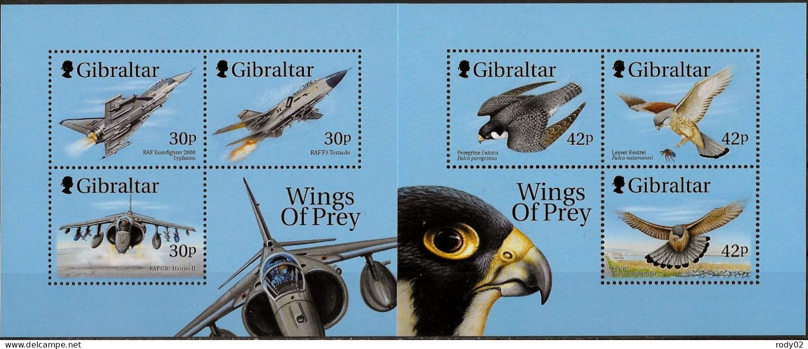 GIBRALTAR - AVIONS DE LA ROYAL AIR FORCE  ET OISEAUX DE PROIE - BF 36 ET 37 - NEUF** MNH - Gibraltar