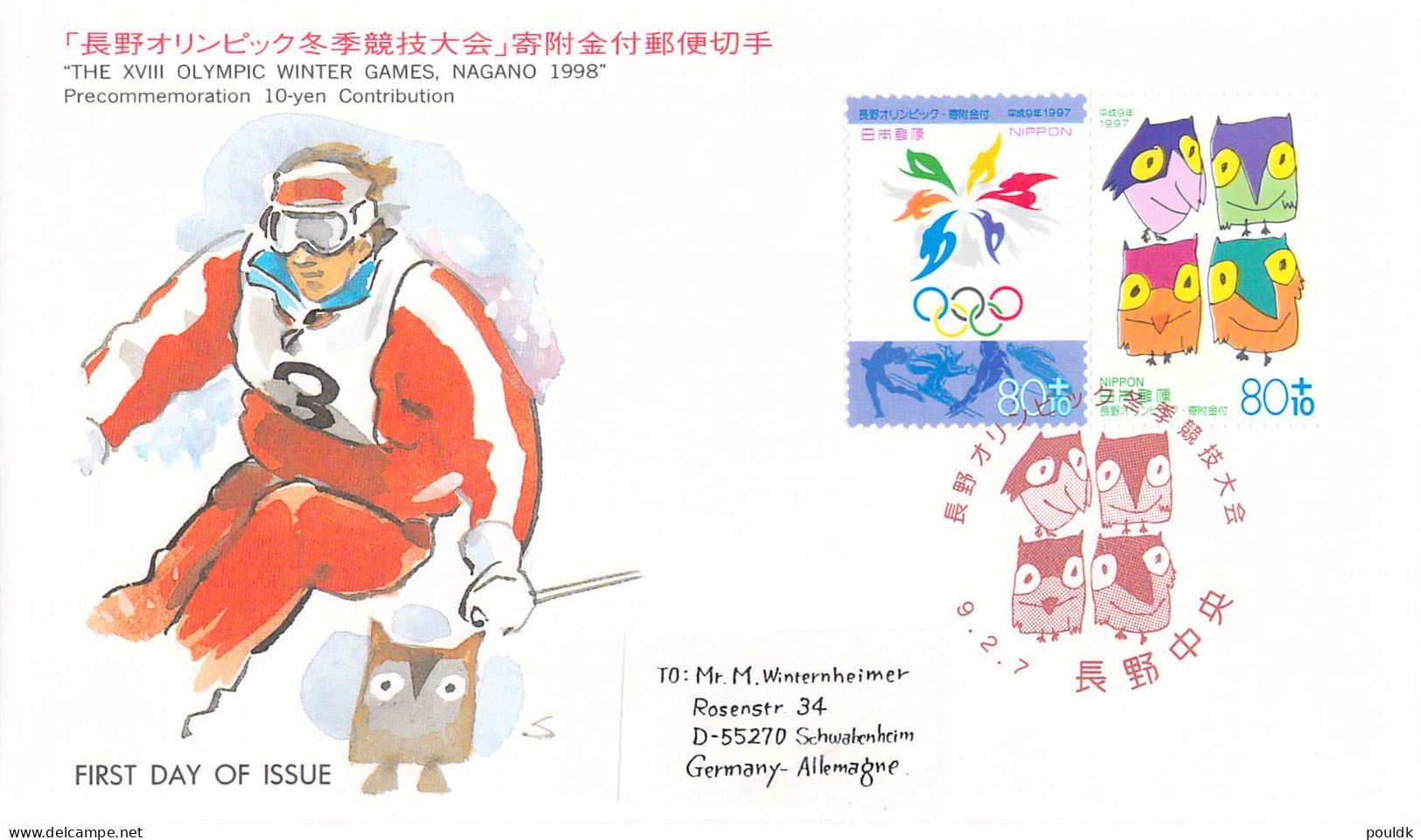 Olympic Games in Nagano 1998. 10 covers. Postal Weight 0,09 kg. Please read Sales Conditions under Image of Lot (009-126