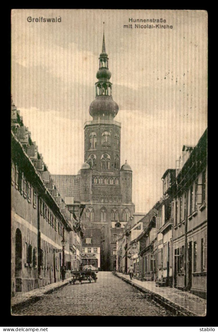 ALLEMAGNE - GREIFSWALD - HUNNENSTRASSE MIT NICOLAI KIRCHE - Andere & Zonder Classificatie