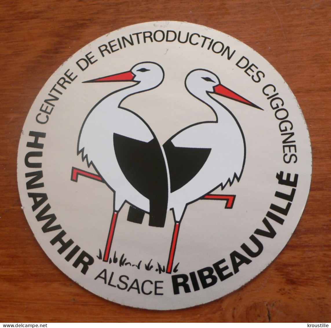 AUTOCOLLANT CENTRE DE REINTRODUCTION DES CIGOGNES HUNAWIHR RIBEAUVILLE - Adesivi