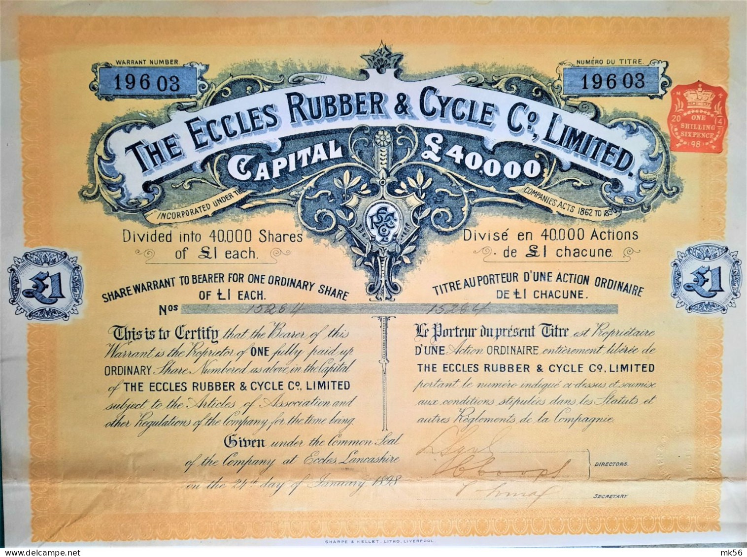 The Eccles Rubber & Cycle C° Limites - 1898 - Industrie