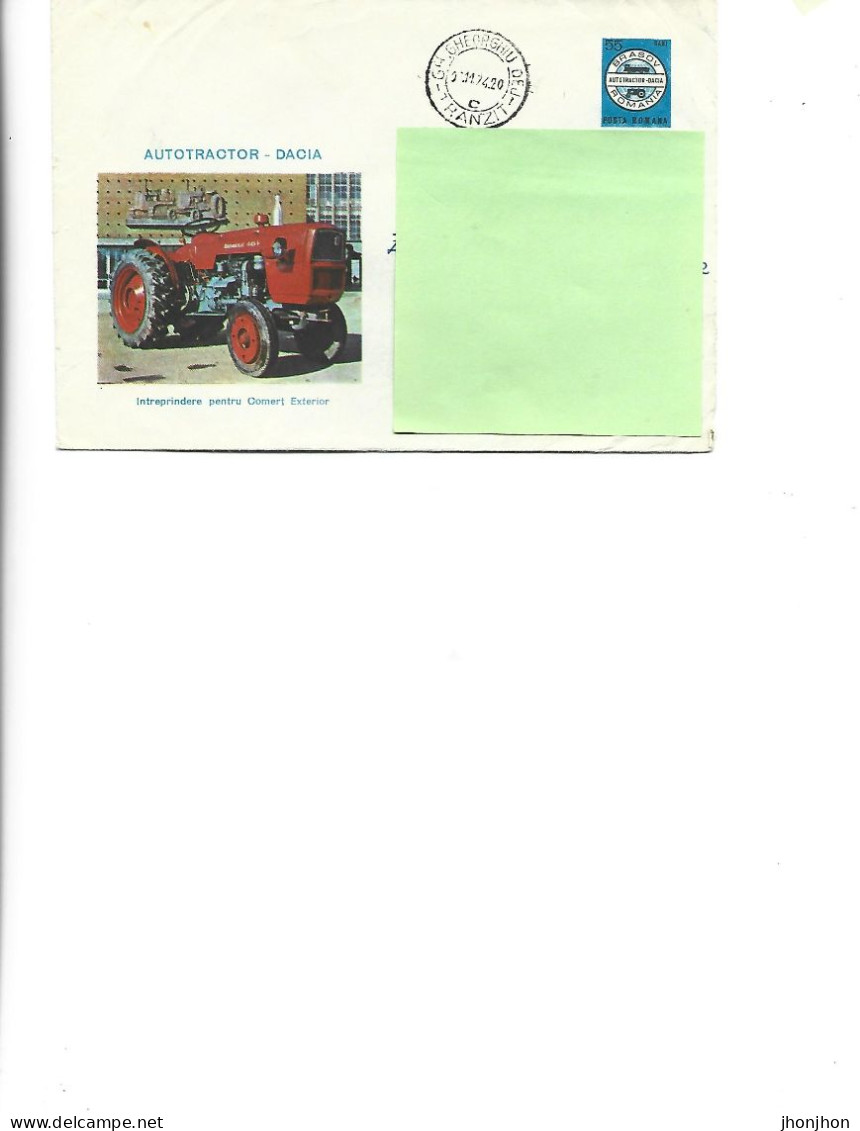 Romania - Post. St.cover Used 1973(1332) -   Dacia Tractor Unit - I.C.E. Brasov - Ganzsachen