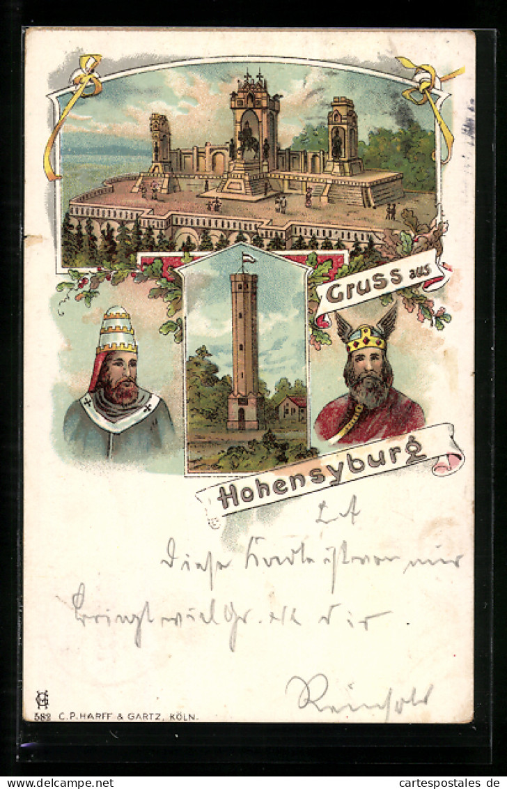 Lithographie Hohensyburg, Denkmal, Turm  - Other & Unclassified