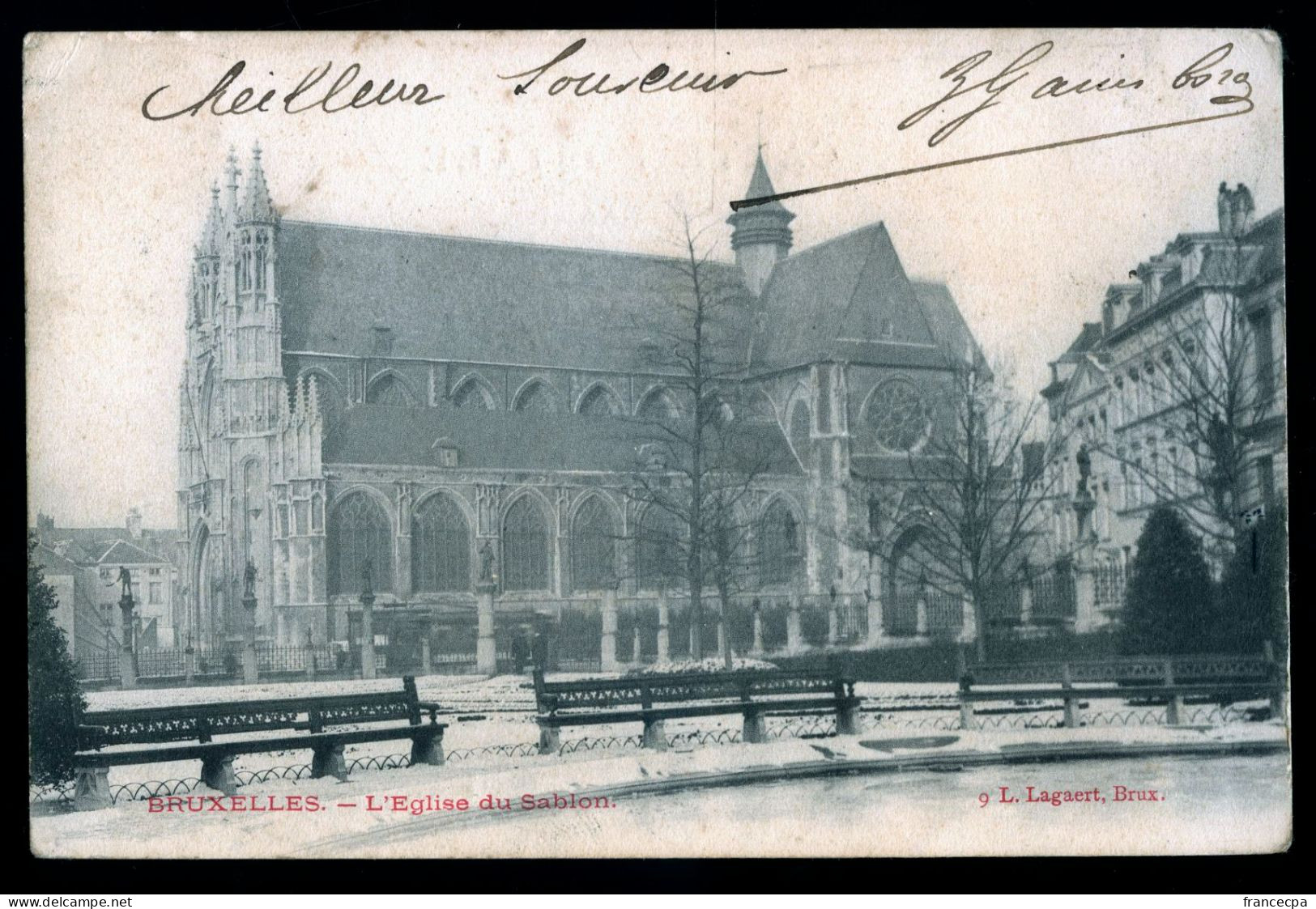 1007 - BELGIQUE - BRUXELLES - L'Eglise Du Sablon  -  DOS NON DIVISE - Autres & Non Classés