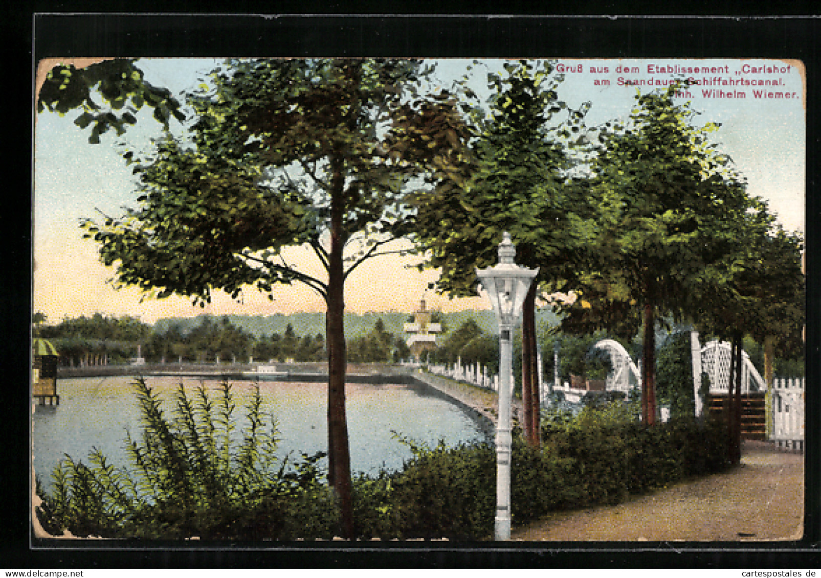 AK Berlin-Spandau, Gasthaus Carlshof Am Schiffahrtskanal Von Wilhelm Wiemer  - Spandau