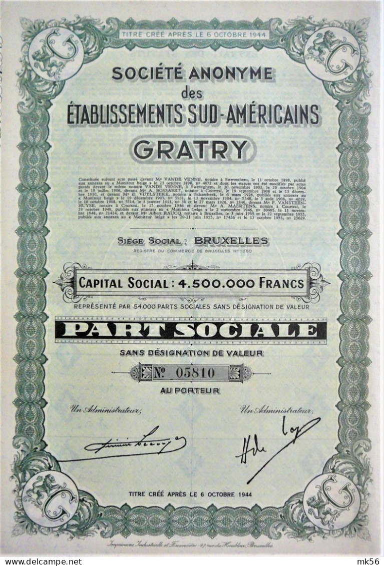 S.A. Des Etablissements Sud-Américains Gratry (1956) - Tessili