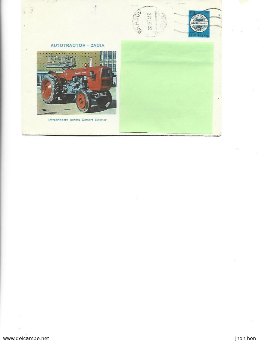 Romania - Post. St.cover Used 1973(1332) -   Dacia Tractor Unit - I.C.E. Brasov - Entiers Postaux