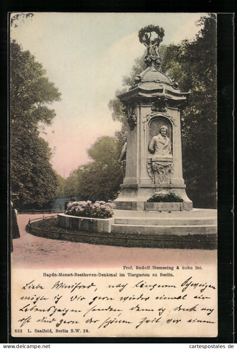 AK Berlin, Haydn-Mozart-Beethoven-Denkmal Im Tiergarten  - Dierentuin