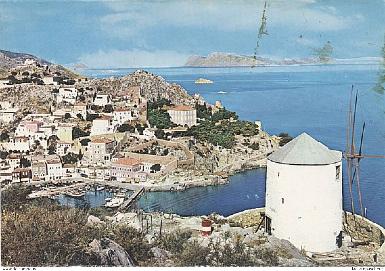 X8914 GRECE HYDRA VUE VERS LA MAISON KOUNTOURIOTIS MOULIN - Grecia