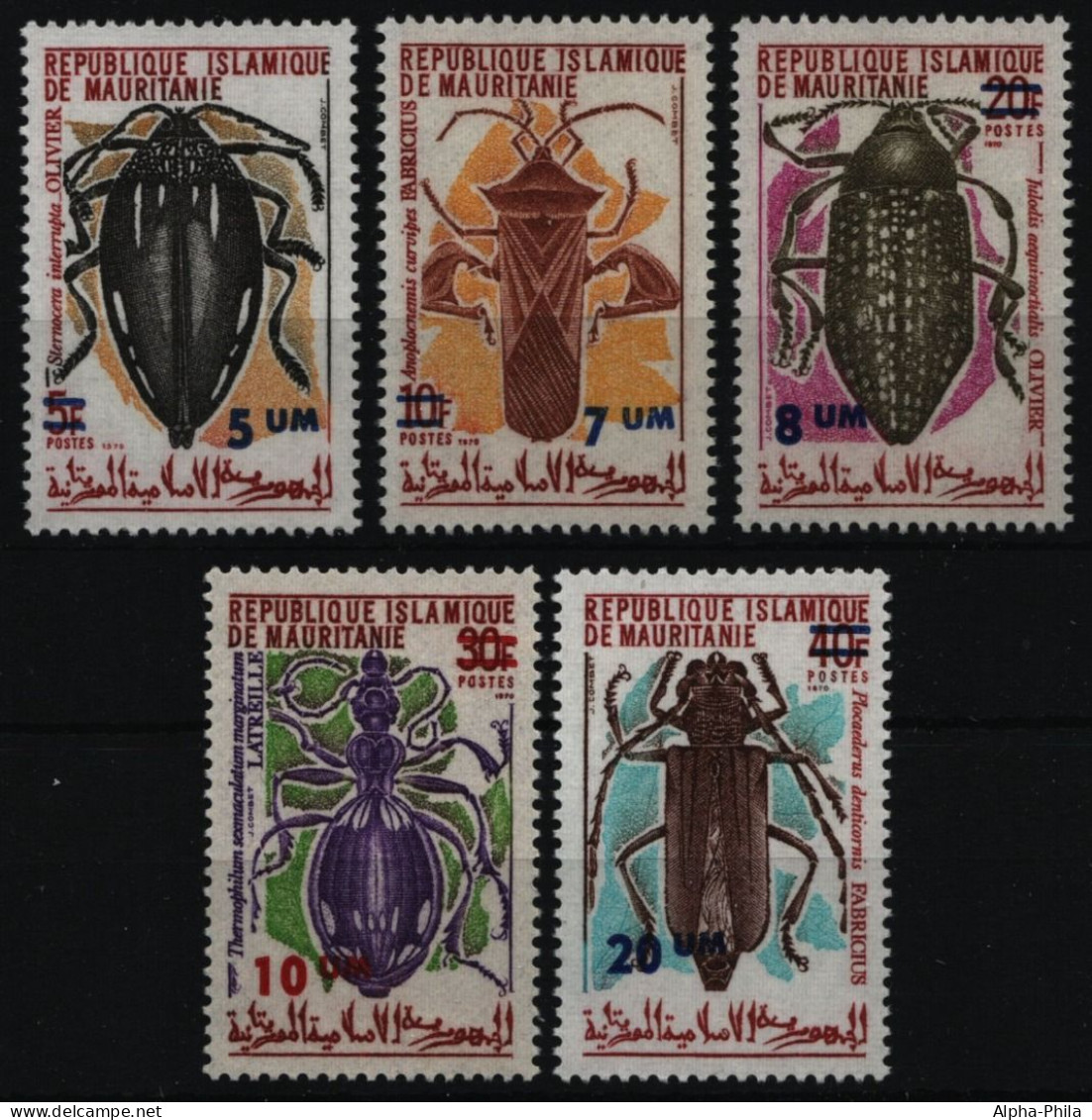 Mauretanien 1974 - Mi-Nr. 488-492 ** - MNH - Käfer / Beetles - Mauritanië (1960-...)