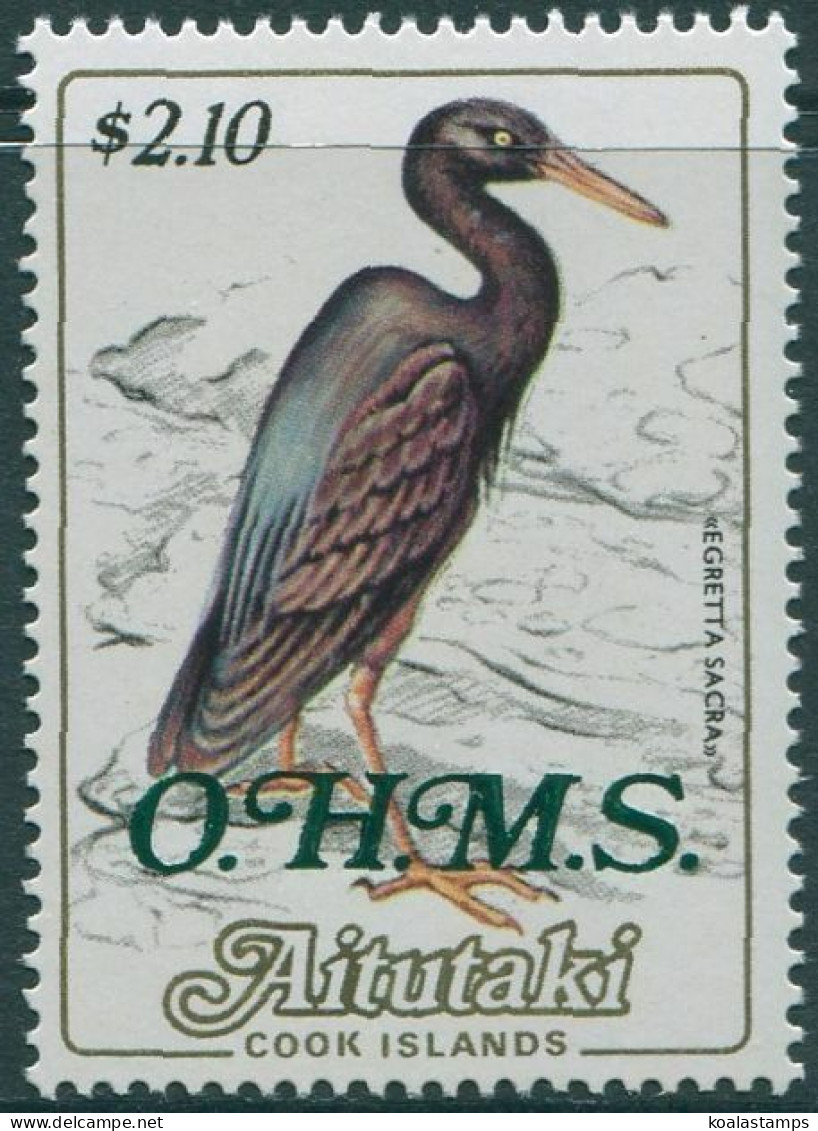 Aitutaki OHMS 1985 SGO31 $2.10 Easter Reef Herron MNH - Cookeilanden