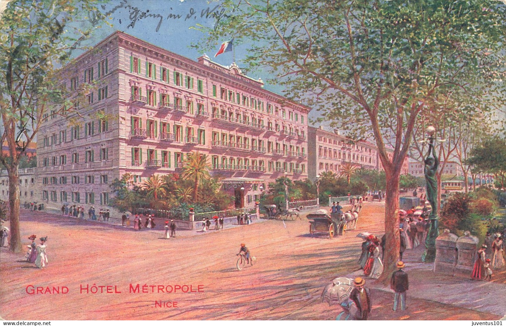 CPA Nice-Grand Hotel Métroploe-RARE-Timbre       L2928 - Cafés, Hotels, Restaurants