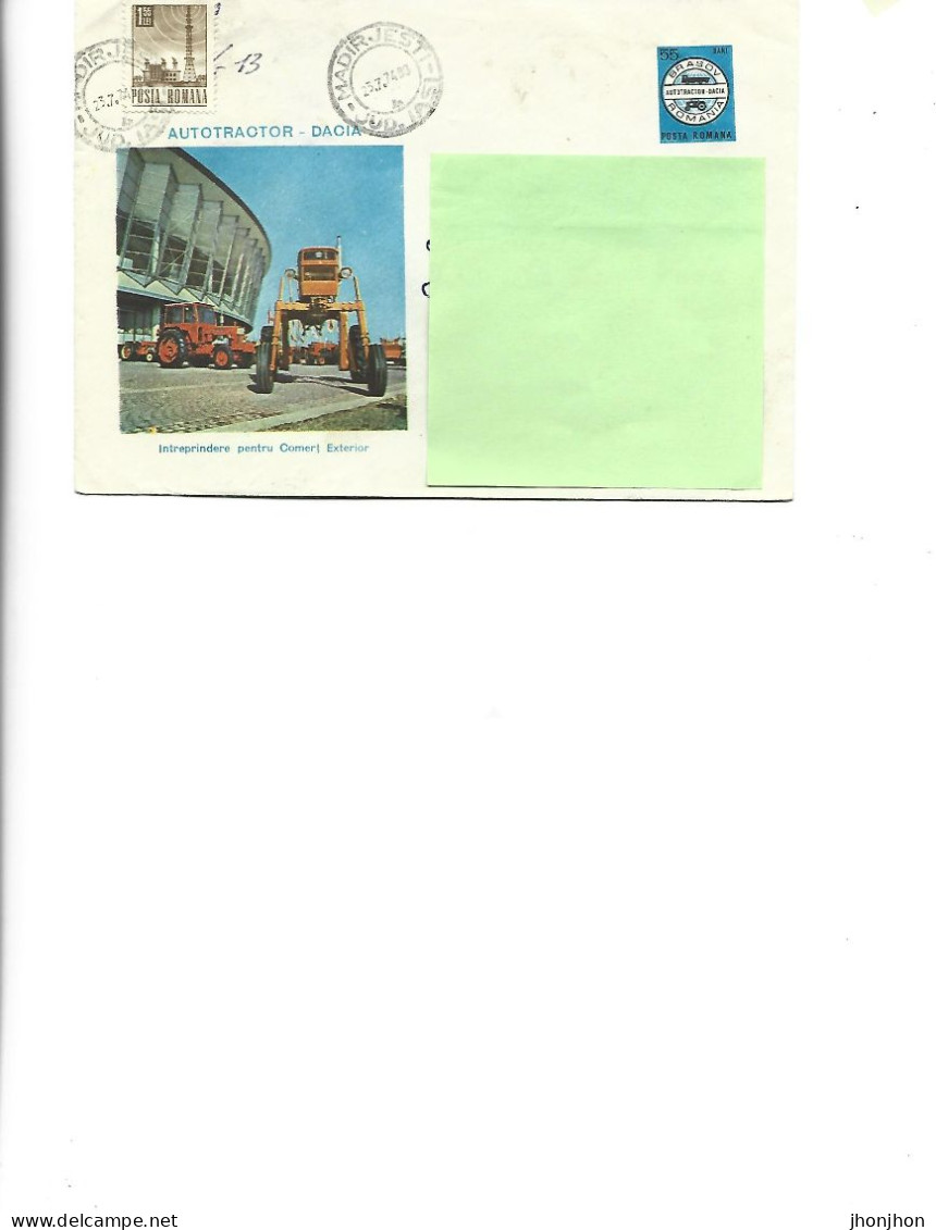 Romania - Post. St.cover Used 1973(1334) -  Tractor Unit - I.C.E. Brasov - Entiers Postaux