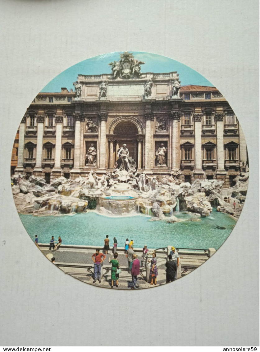 CARTOLINA FORMA ROTONDA - ROMA, FONTANA DI TREVI (MOVIMENTATA) - NON VIAGGIATA - F/G - COLORI - LEGGI - Fontana Di Trevi