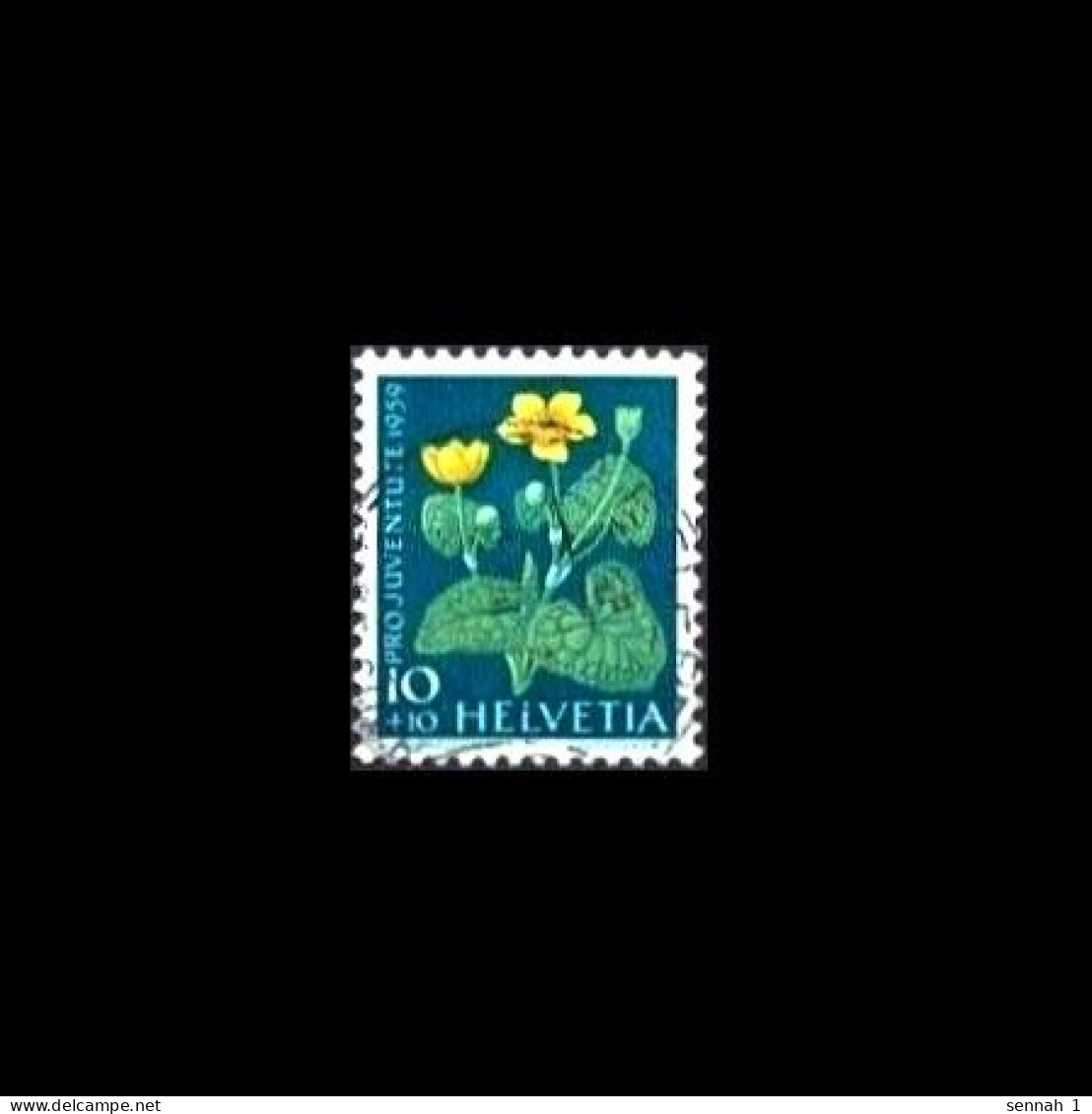 Schweiz / Switzerland: 'Pro Juventute – Sumpf-Dotterblume, 1959' / 'Marsh-marigold', Mi. 688; Yv. 635; Zum. J179 Oo - Gebruikt