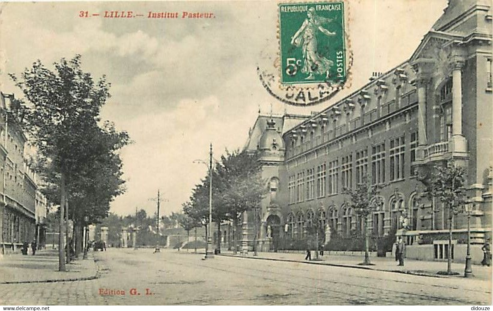 59 - Lille - L'Institut Pasteur - Animée - Oblitération Ronde De 1912 - CPA - Voir Scans Recto-Verso - Lille