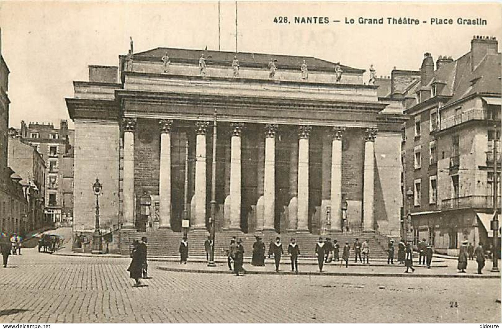 44 - Nantes - Le Grand Théâtre - Place Graslin - Animée - Correspondance - CPA - Voir Scans Recto-Verso - Nantes