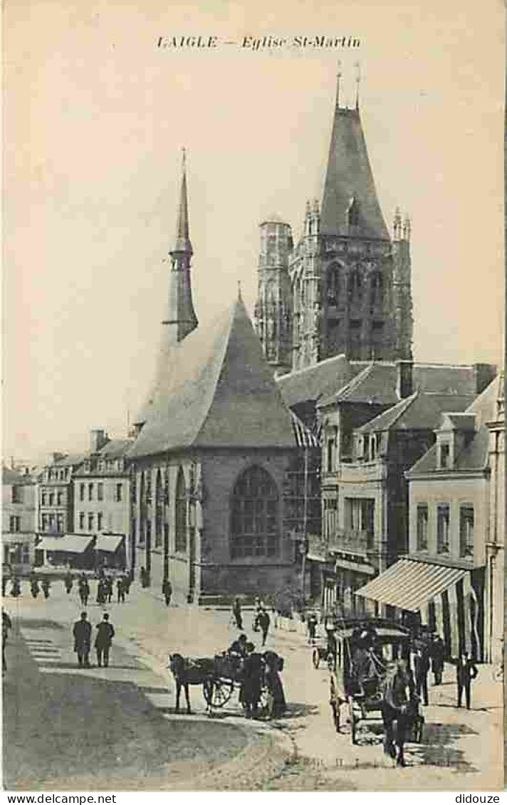 61 - Laigle - Eglise Saint Martin - Animé - CPA - Voir Scans Recto-Verso - L'Aigle