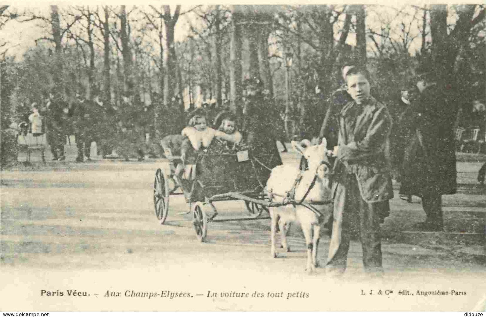 Reproduction CPA - 75 Paris - Paris Vécu - Aux Champs Elysées - La Voiture Des Tout Petits - Attelage De Chèvres - C'éta - Champs-Elysées