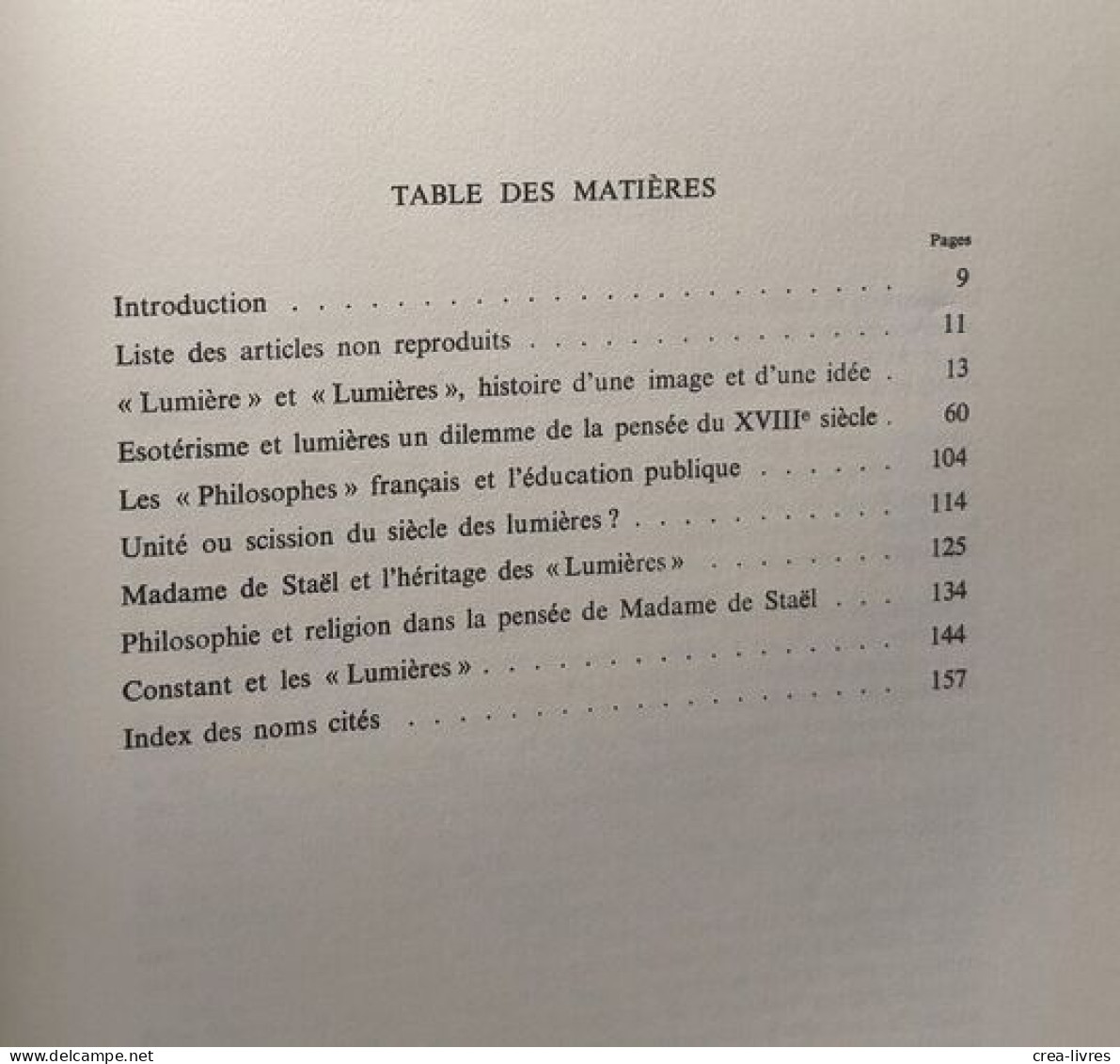 Clartés Et Ombres Du Siècle Des Lumières : études Sur Le XVIIIe Siècle Littéraire - Autres & Non Classés