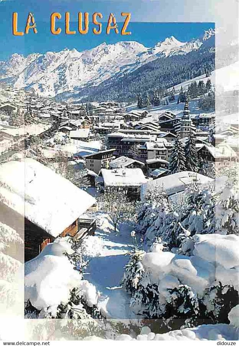 74 - La Clusaz - La Station Des Aravis - Vue Générale De La Station Face à La Chaine Des Aravis - Hiver - Neige - CPM -  - La Clusaz