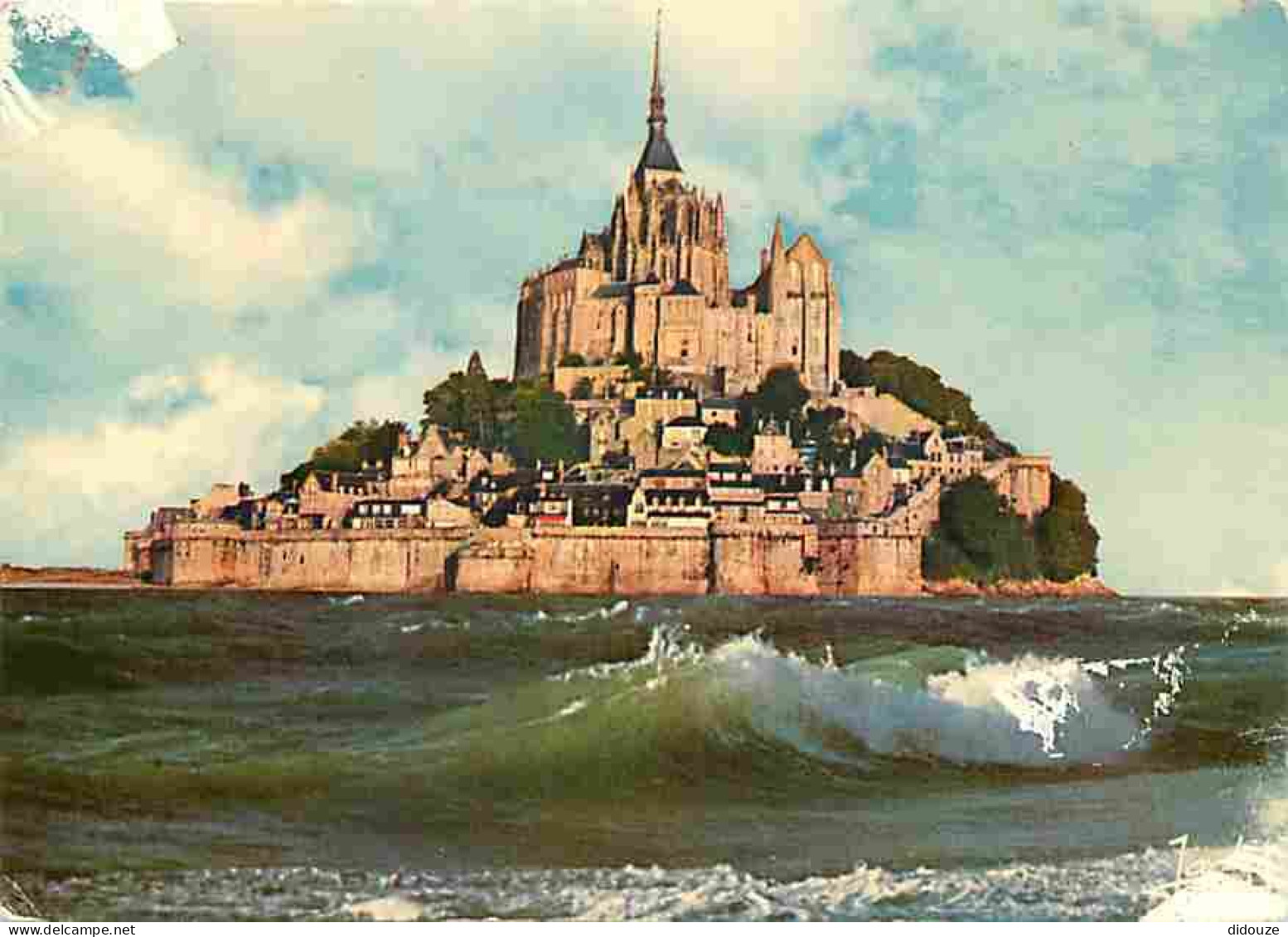 50 - Le Mont Saint Michel - Vue Générale - Effet De Vagues - Flamme Postale - CPM - Voir Scans Recto-Verso - Le Mont Saint Michel