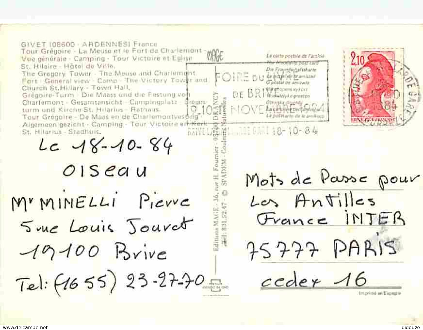 08 - Givet - Multivues - Flamme Postale De Brive La Gaillarde - CPM - Voir Scans Recto-Verso - Givet