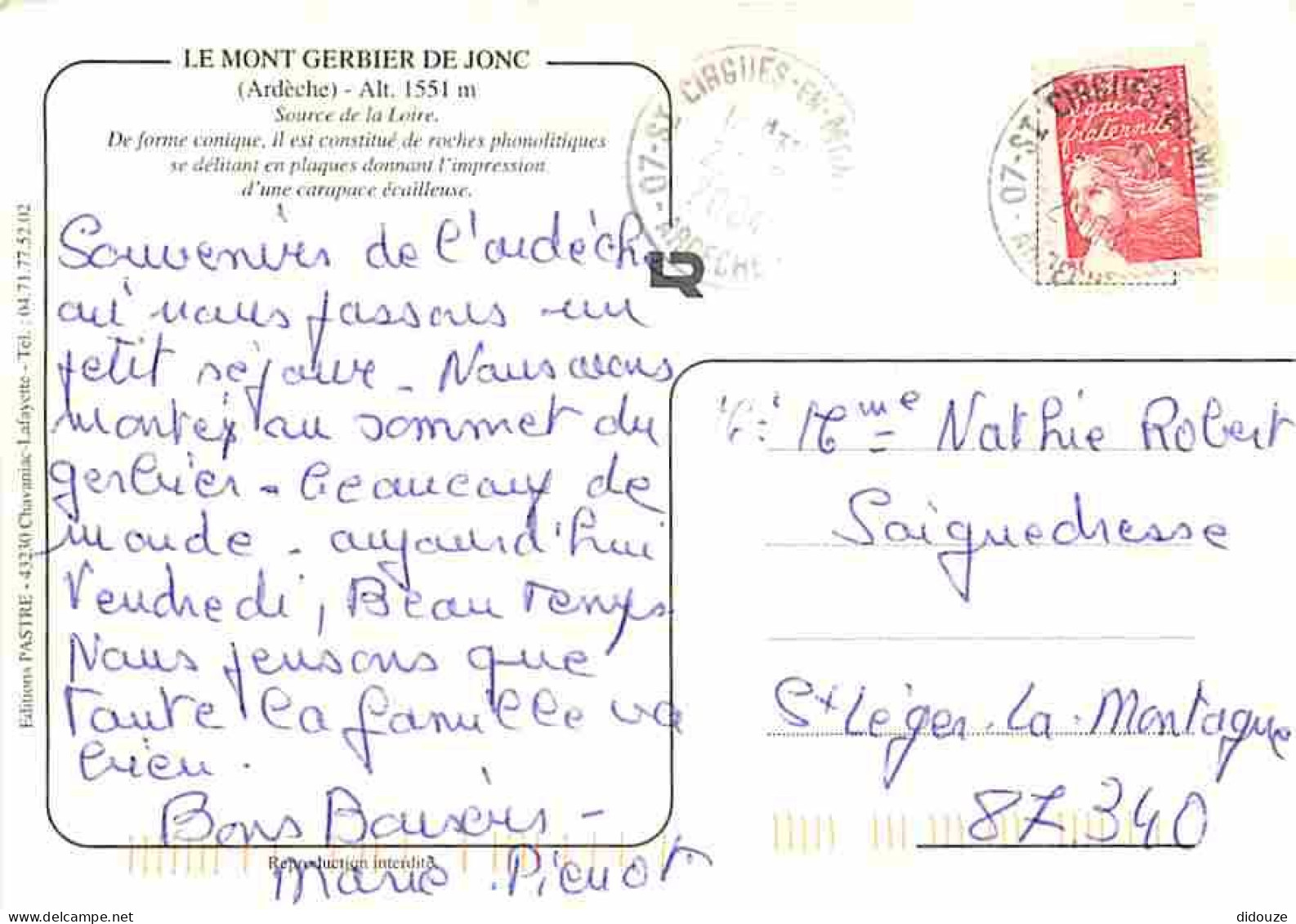 07 - Le Mont Gerbier De Joncs - Source De La Loire - CPM - Voir Scans Recto-Verso - Sonstige & Ohne Zuordnung