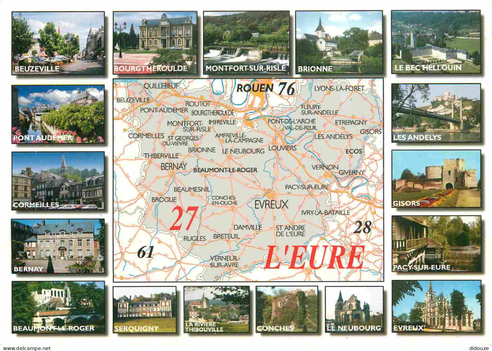 27 - Eure  - Multivues - Carte Géographique - CPM - Voir Scans Recto-Verso - Autres & Non Classés