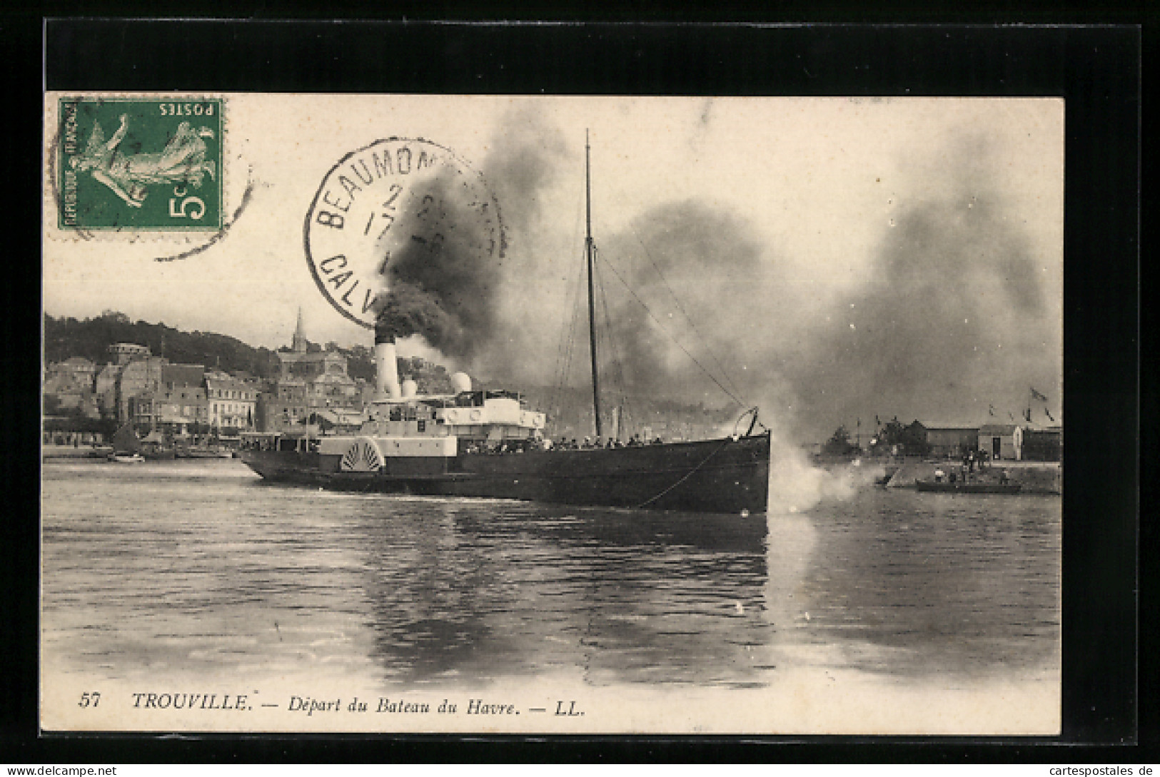 CPA Trouville, Départ Du Bateau Du Havre  - Trouville