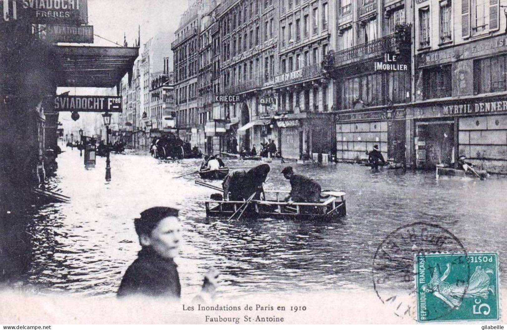 75 - PARIS 12 - Inondations 1910 - Faubourg Saint Antoine - District 12