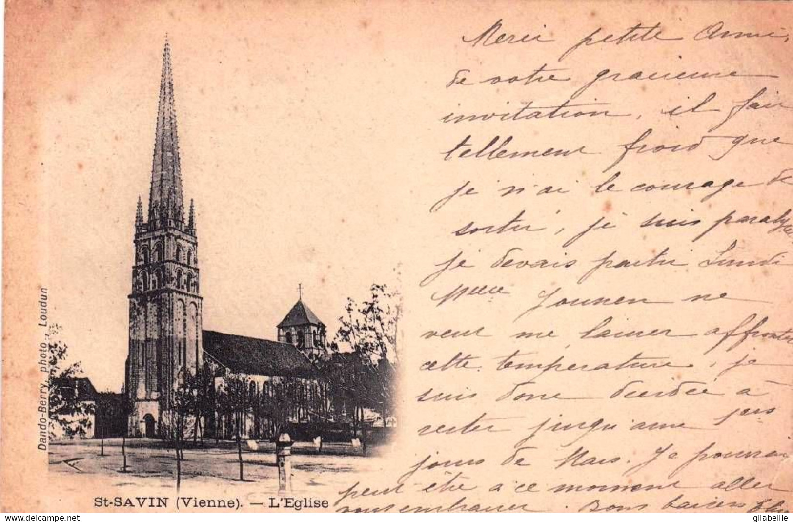 86 - Vienne -  SAINT SAVIN Sur GARTEMPE - L'église - Carte Precurseur - Saint Savin