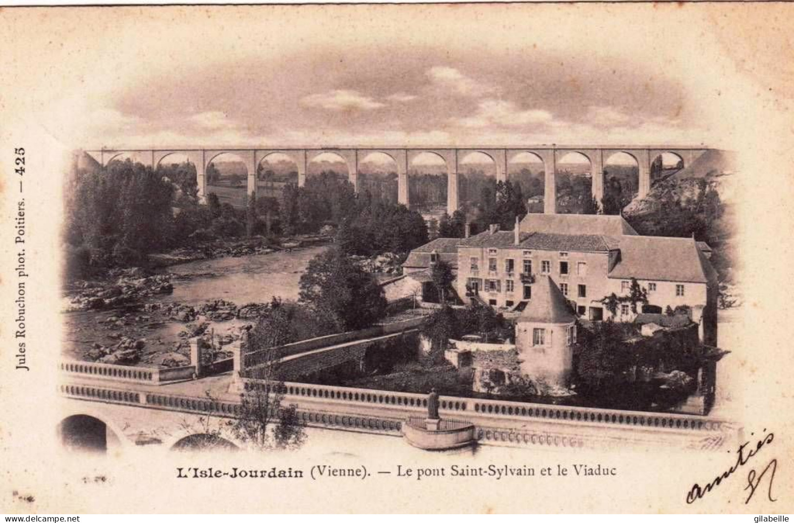 86 - Vienne -  L ISLE JOURDAIN  - Le Pont Saint Sylvain Et Le Viaduc - Carte Precurseur - L'Isle Jourdain