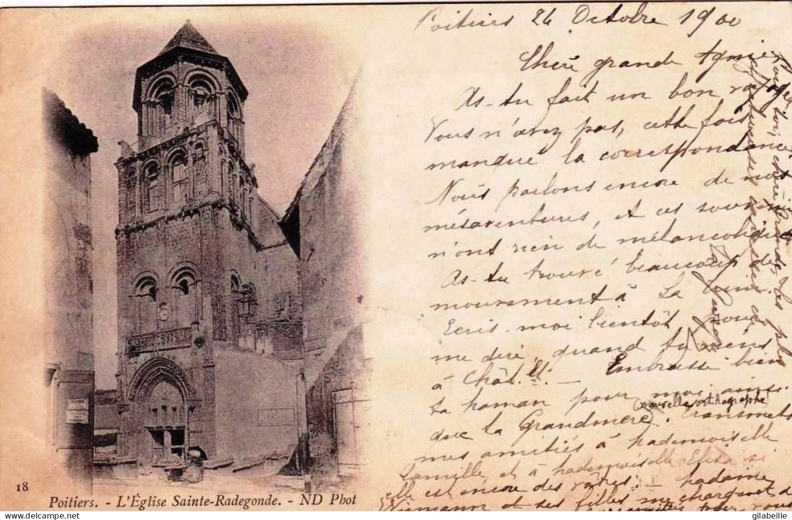 86 - Vienne -  POITIERS -    église Sainte Radegonde - Carte Precurseur - Poitiers