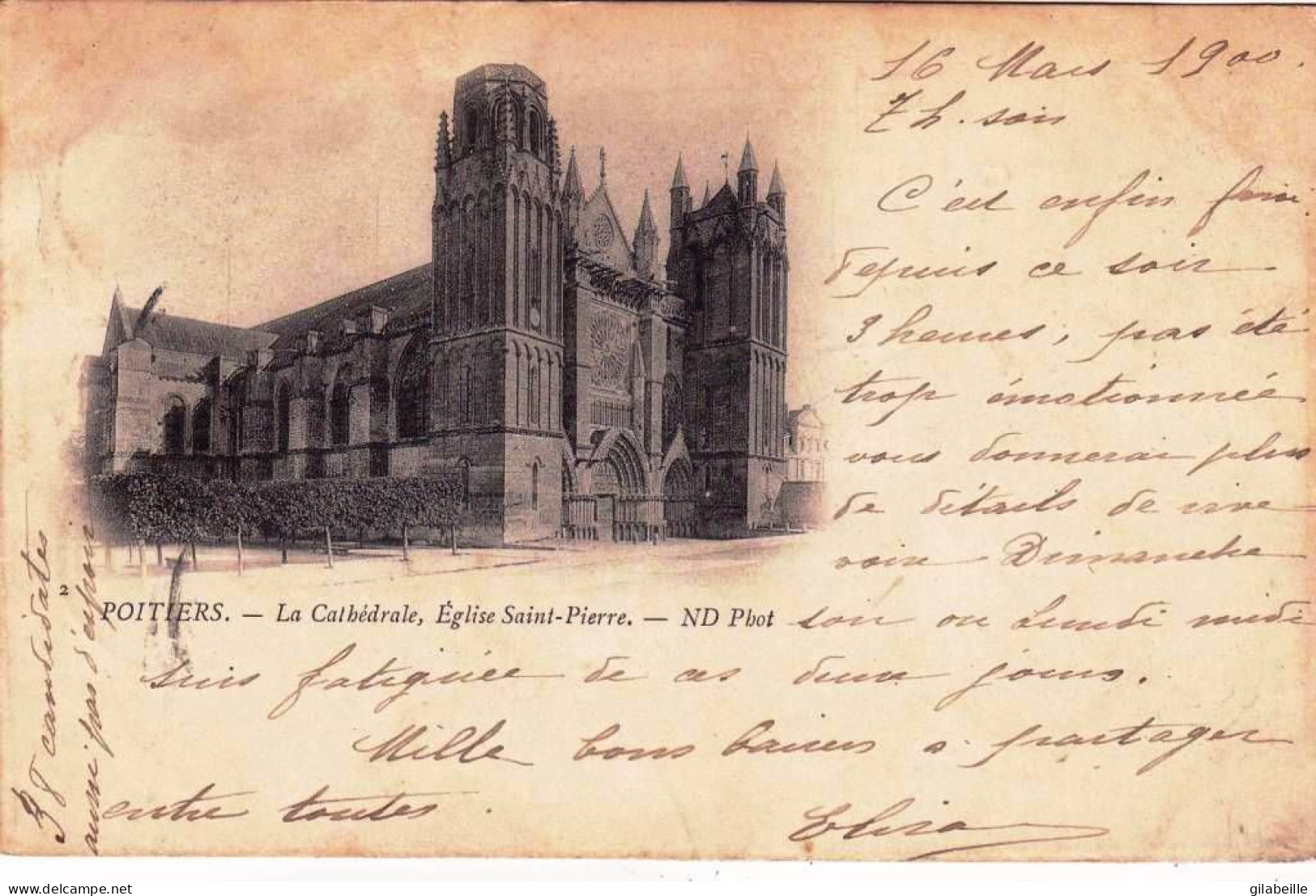 86 - Vienne -  POITIERS -   La Cathedrale - église Saint Pierre - Carte Precurseur - Poitiers