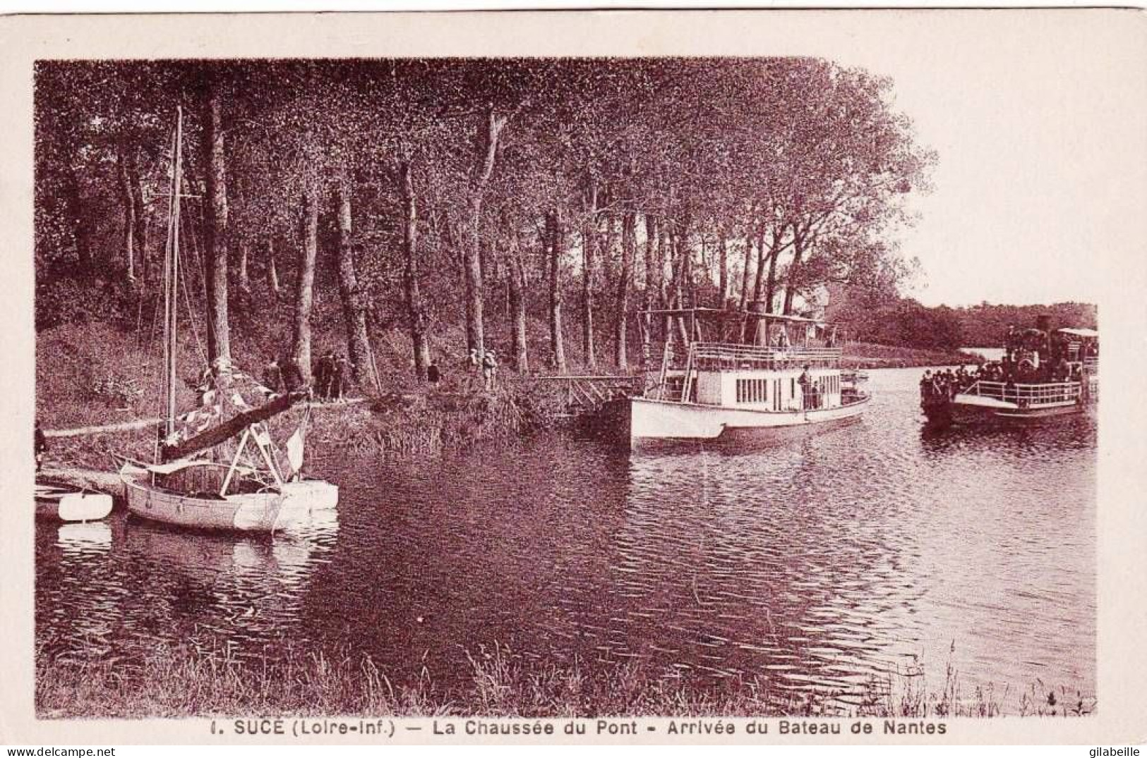 44 - Loire Atlantique -  SUCE Sur ERDRE - La Chaussée Du Pont - Arrivée Du Bateau De Nantes - Autres & Non Classés