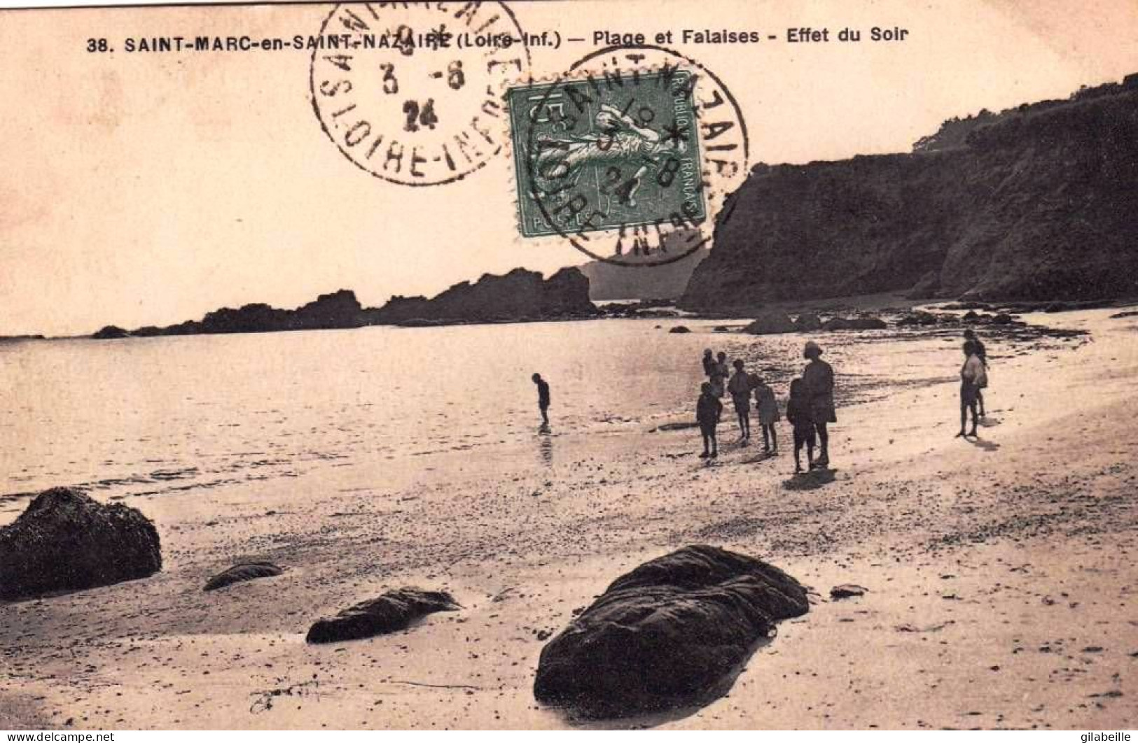 44 - Loire Atlantique -  SAINT MARC Sur MER - Plage Et Falaises - Effet Du Soir - Autres & Non Classés