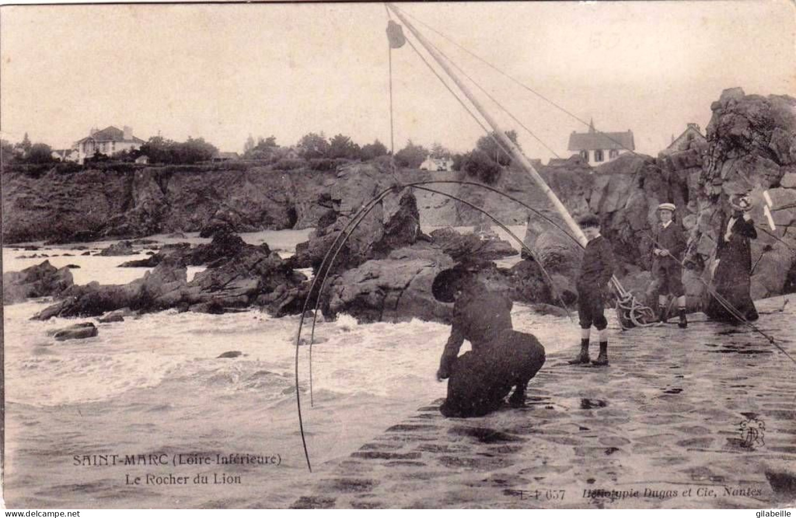 44 - Loire Atlantique -  SAINT MARC Sur MER - Le Rocher Du Lion - Peche Au Carrelet - Autres & Non Classés