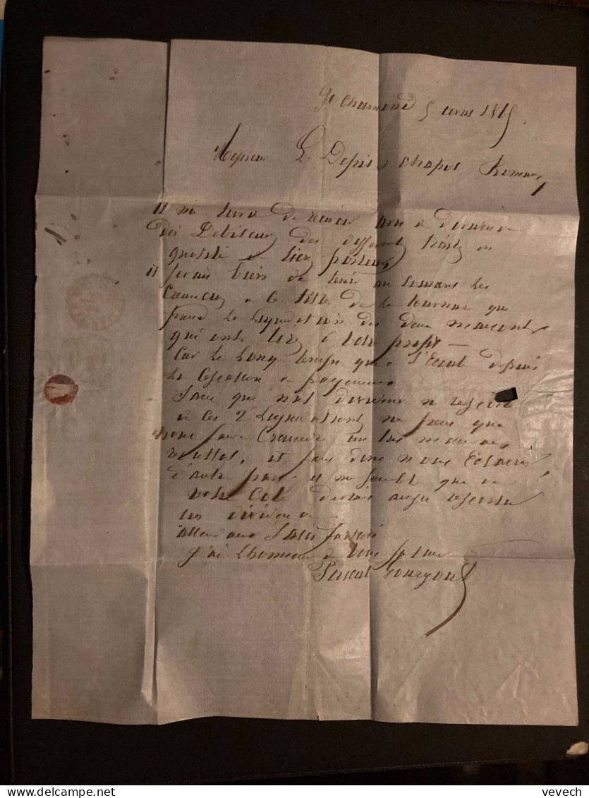 LETTRE (PLI) TP EMPIRE 20c DENTELE OBL. GC 3540+5 AVRIL 65 ST CHAMOND (84) PASCAL GOURGOUT+AMBULANT LYON A LE MEDITERRAN - 1849-1876: Classic Period