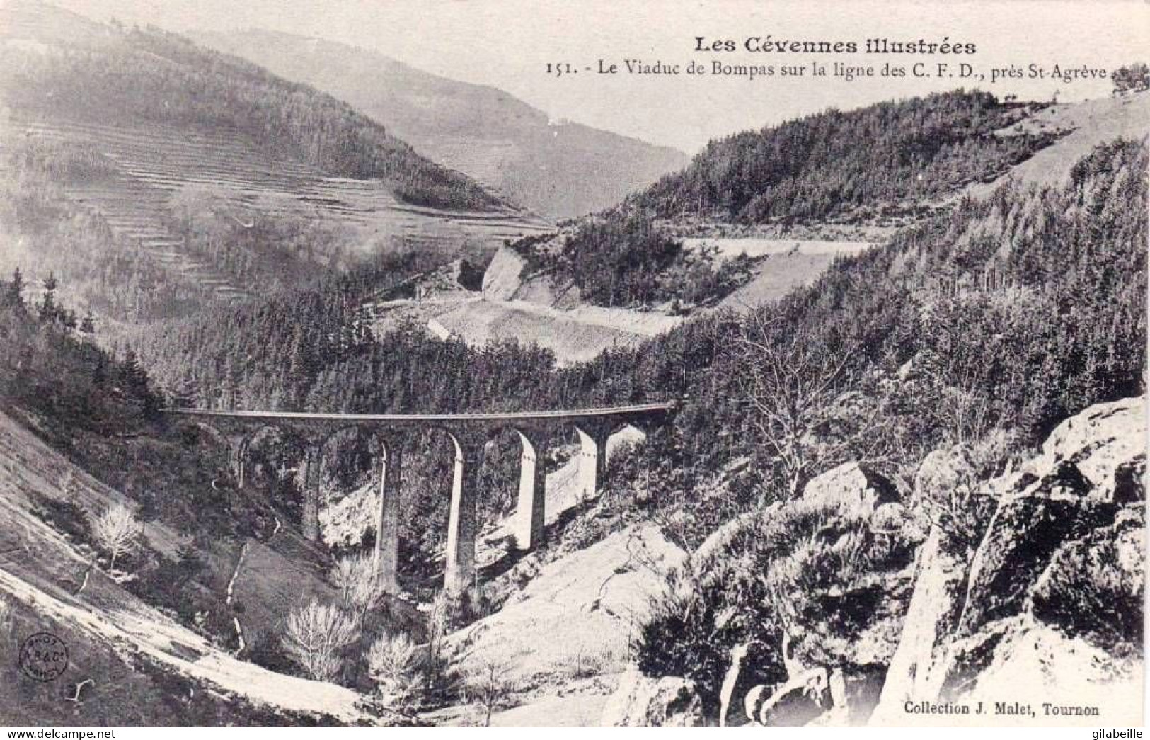 07 -  Ardeche - Le Viaduc De BOMPAS Sur La Ligne Des C.F.D Pres Saint Agreve - Other & Unclassified