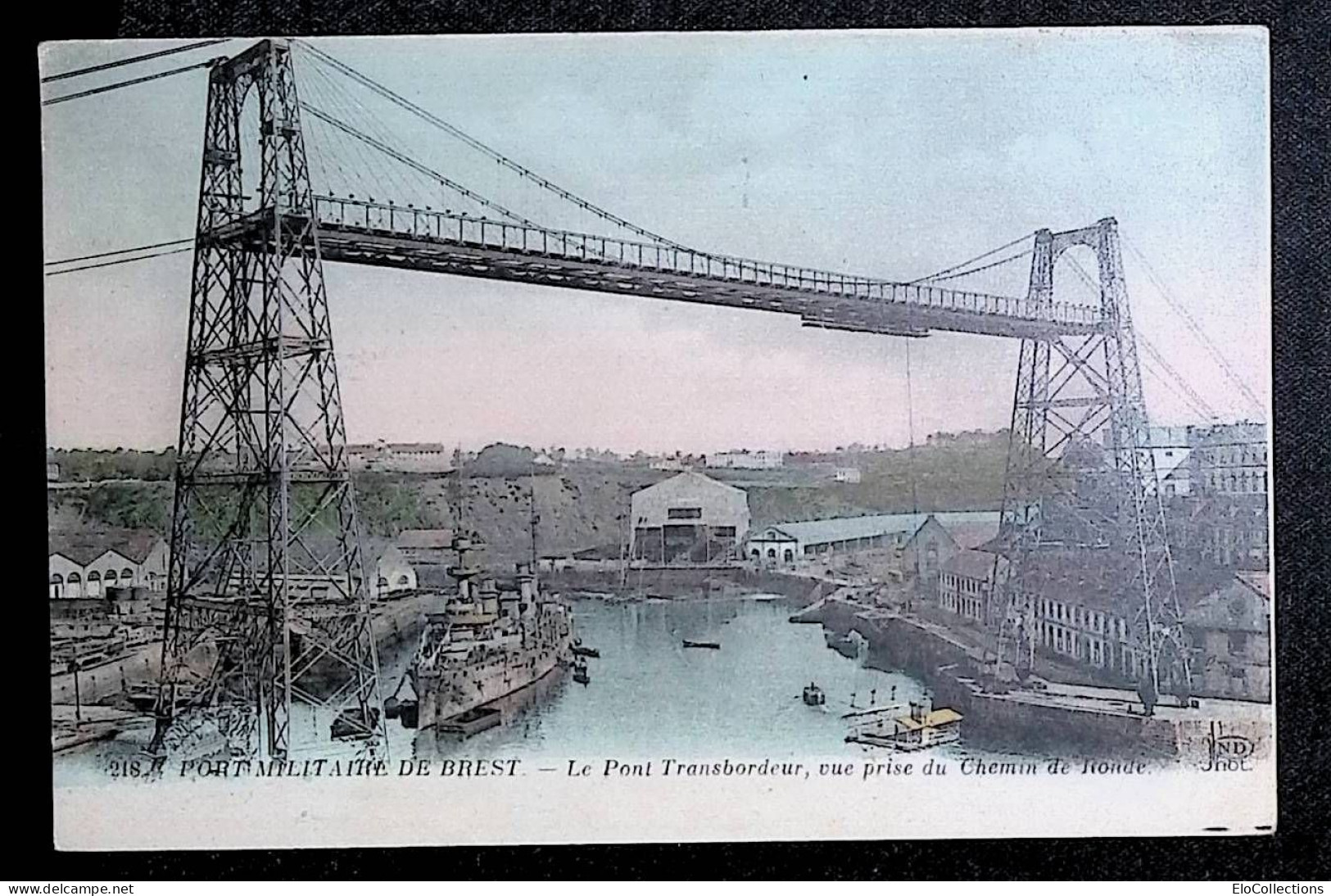 Cp, Militaria, Port Militaire De Brest, 29, Le Pont Transbordeur, Vue Prise Du Chemin De Ronde, Voyagée - Brest