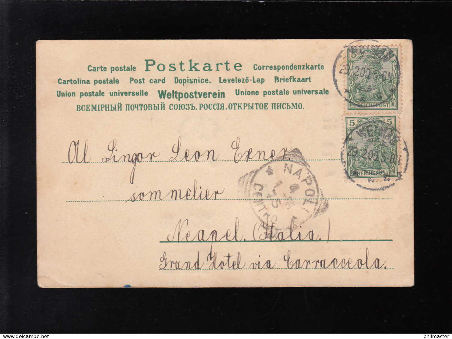 Die Besten Glückwünsche 1901 Stadt Fenster Leuchten, Weimar/Napoli 29.12.1900 - Contraluz
