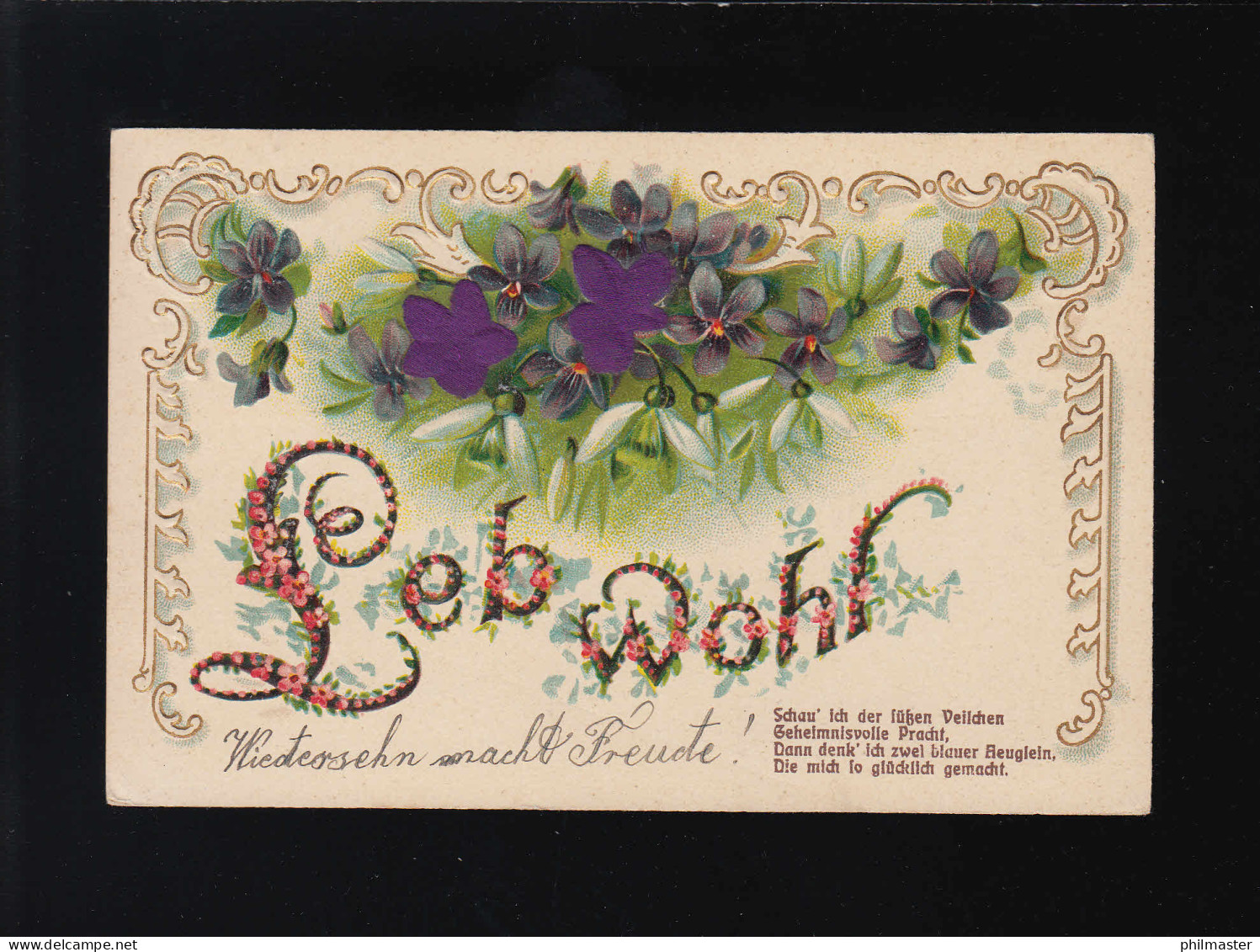 Schau Ich Der Süßen Veilchen Geheimnisvolle Pracht, Leb Wohl, Gelaufen 27.5.1909 - Other & Unclassified