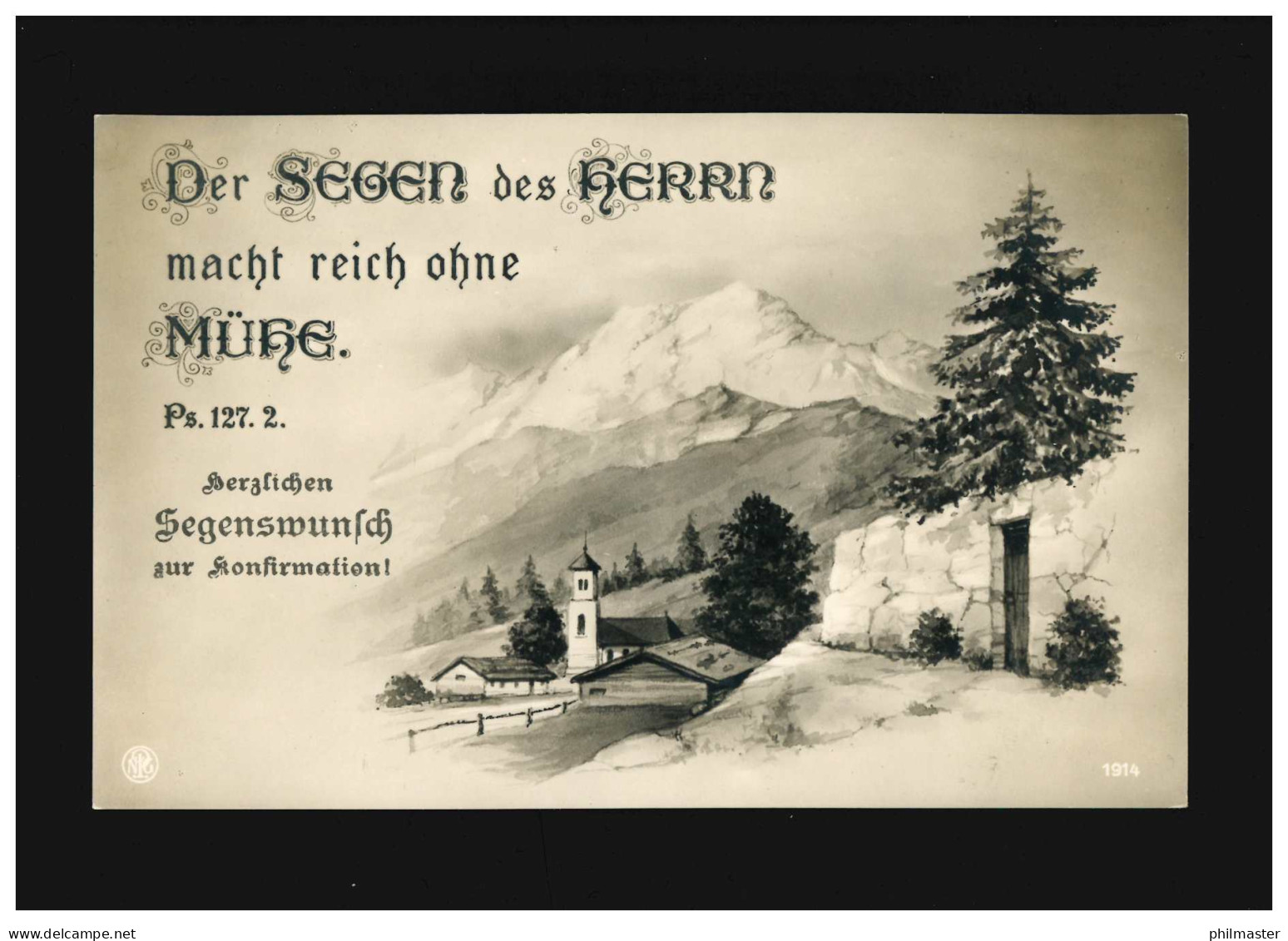 Konfirmation Segenswunsch Der Segen Des Herrn Macht Reich, Brittnau 23.3.1929 - Altri & Non Classificati