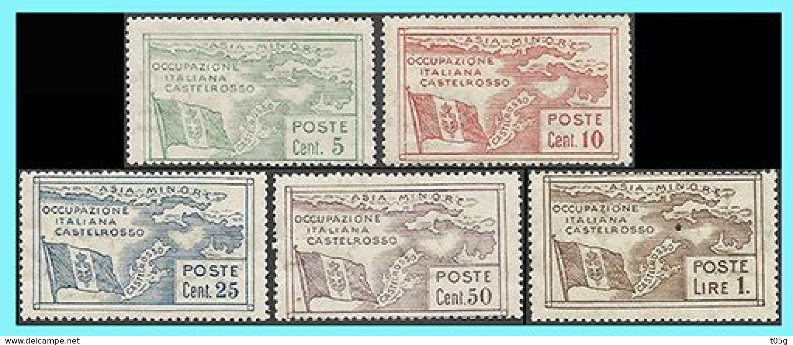 CASTELLORIZO- GREECE- GRECE - HELLAS- ITALY 1923: Italian Post Office Compl. Set MNH** - Dodécanèse